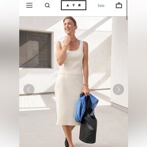 AYR knit top and skirt